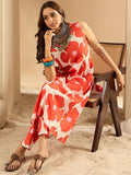 Indo Era Women Floral Printed Regular Pure Cotton Kurta with Trousers