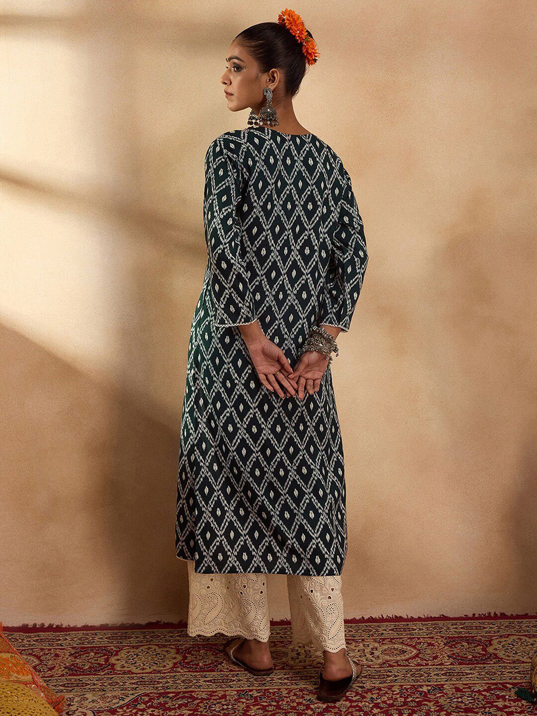 Indo Era Ethnic Motifs Printed Thread Work Kurta