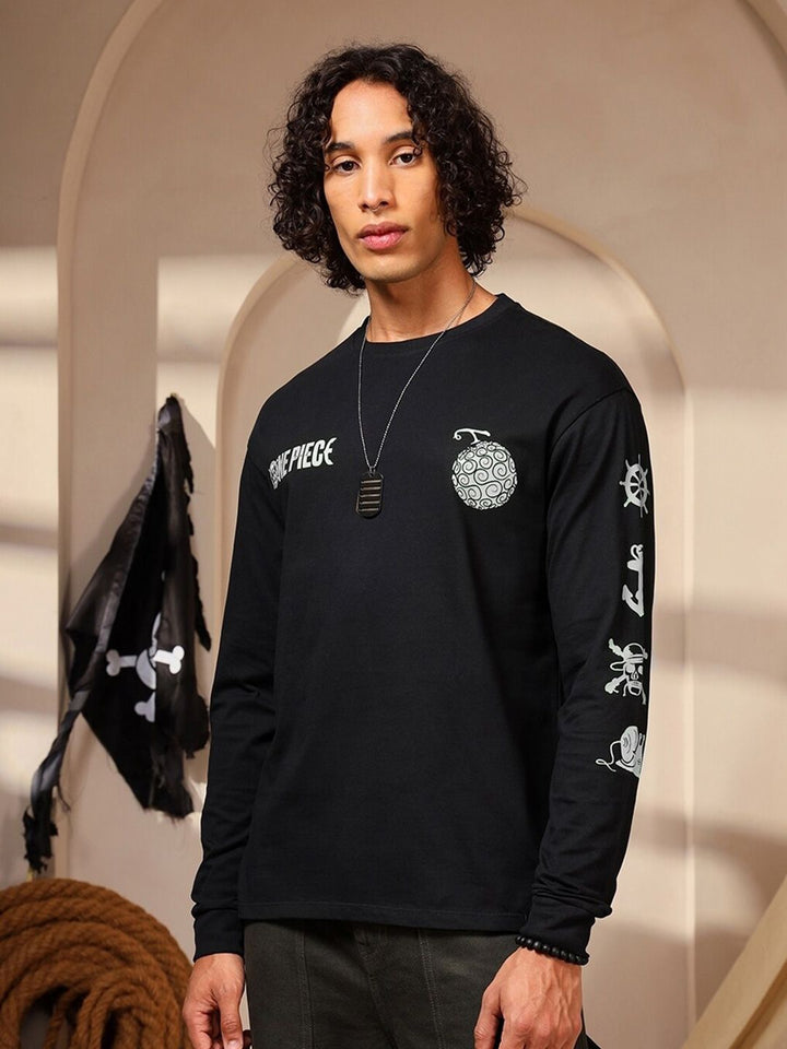 Bewakoof Official One Piece Merchandise Mugiwara Crew Printed Cotton Oversized T-shirt