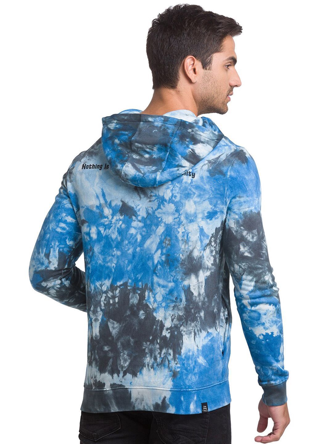Being Human Men Blue Printed Cotton Sweatshirt