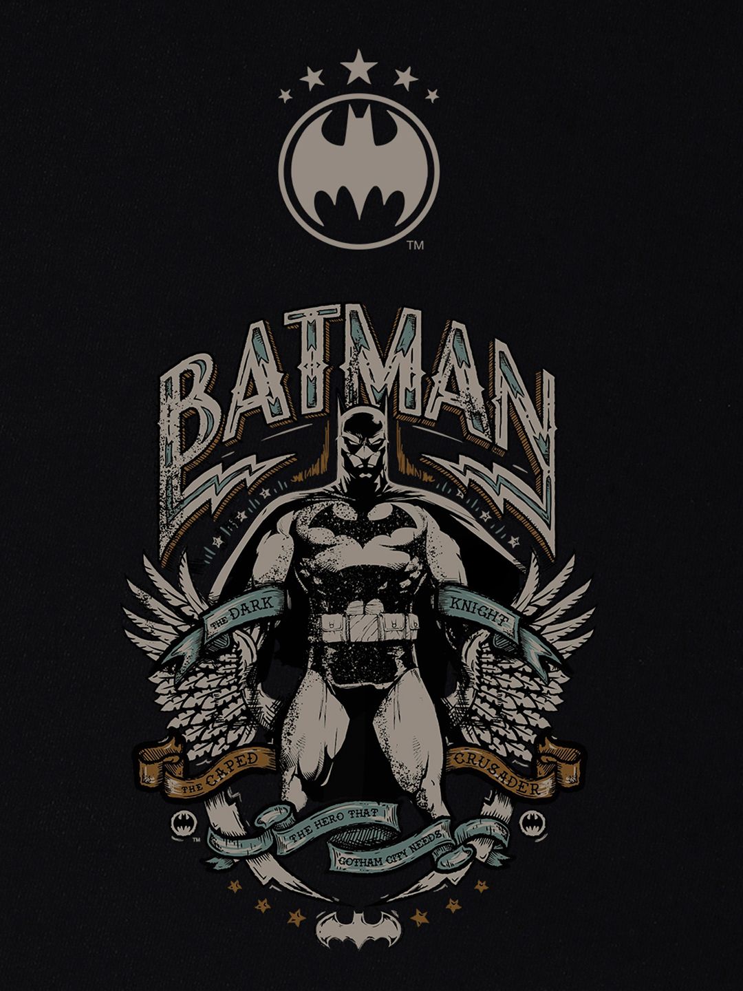 Bewakoof Black Batman Printed Pure Cotton T-shirt