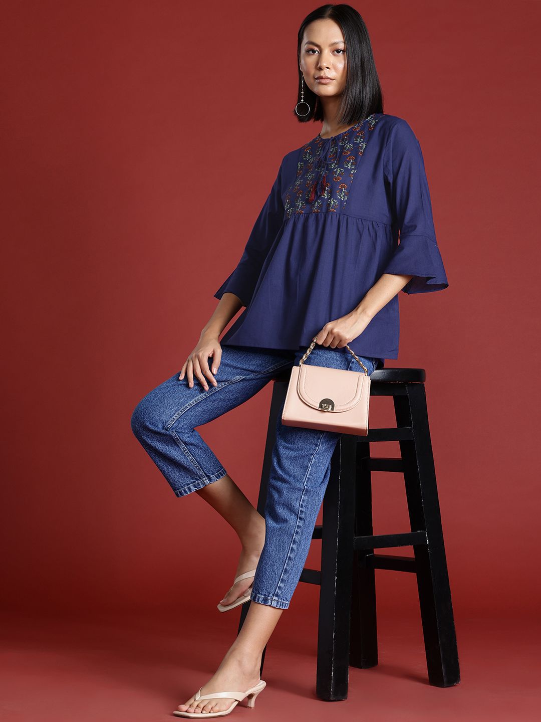 all about you Pure Cotton Printed  A-line Short Kurti