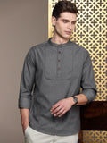 House of Pataudi Band Collar Rozana Kurta
