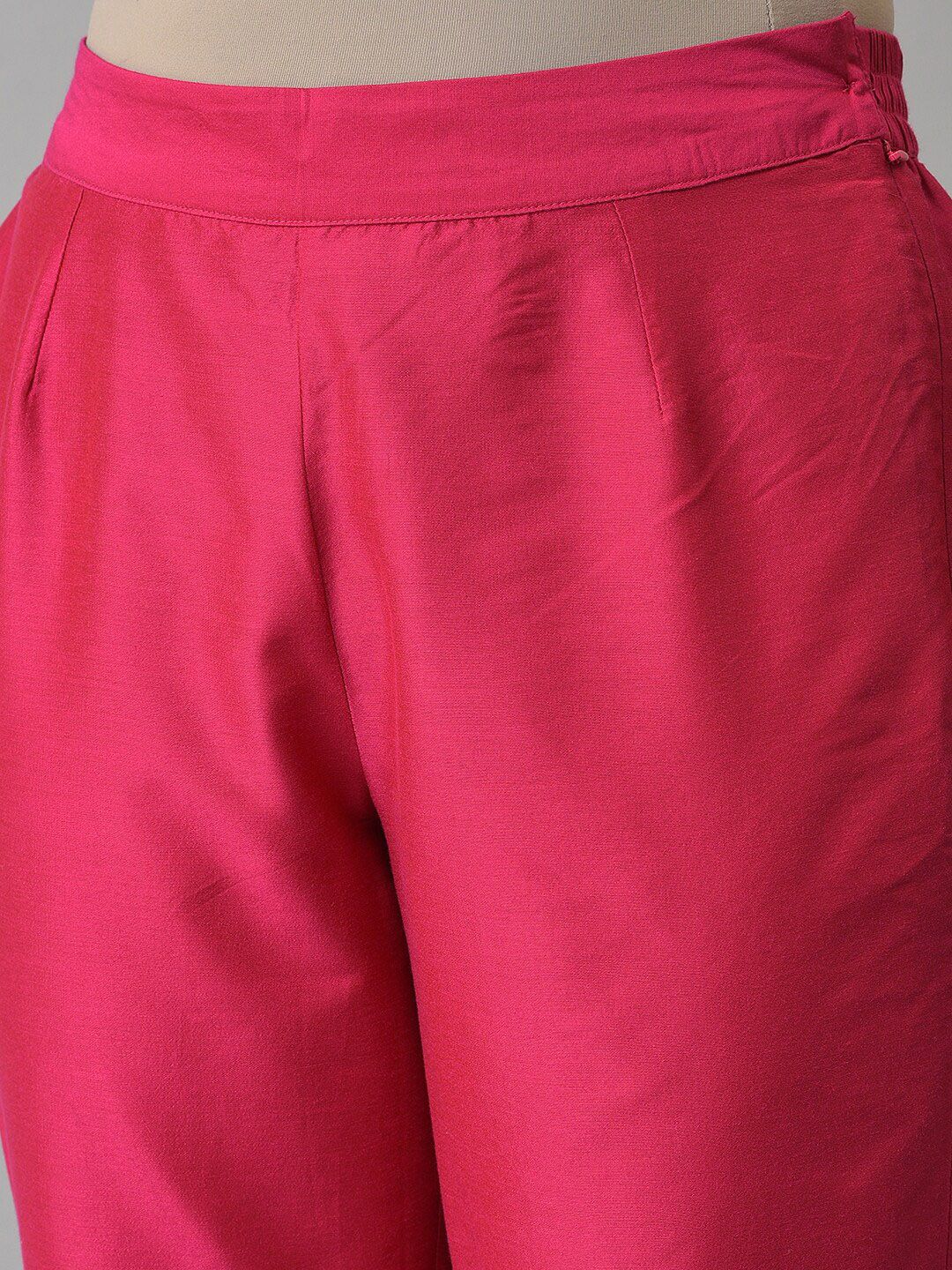 W Women Pink Solid Slim Fit Trouser