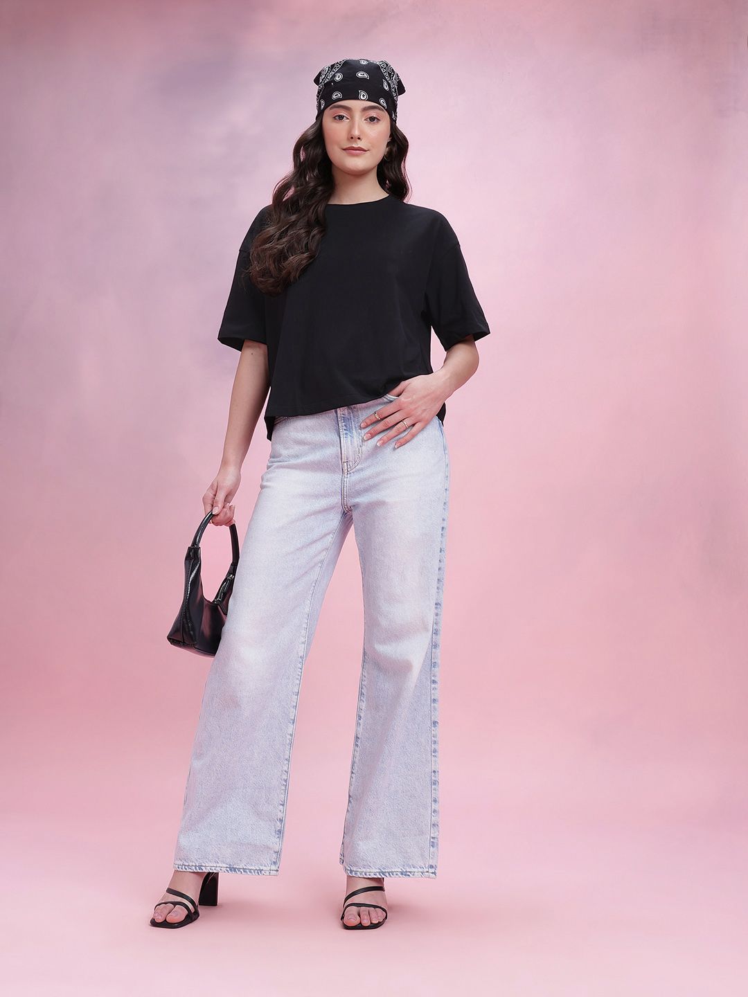 DressBerry Women Drop-Shoulder Sleeves Boxy T-shirt