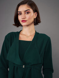 SASSAFRAS worklyf Shoulder Straps Sheath Midi Dress With Shrug