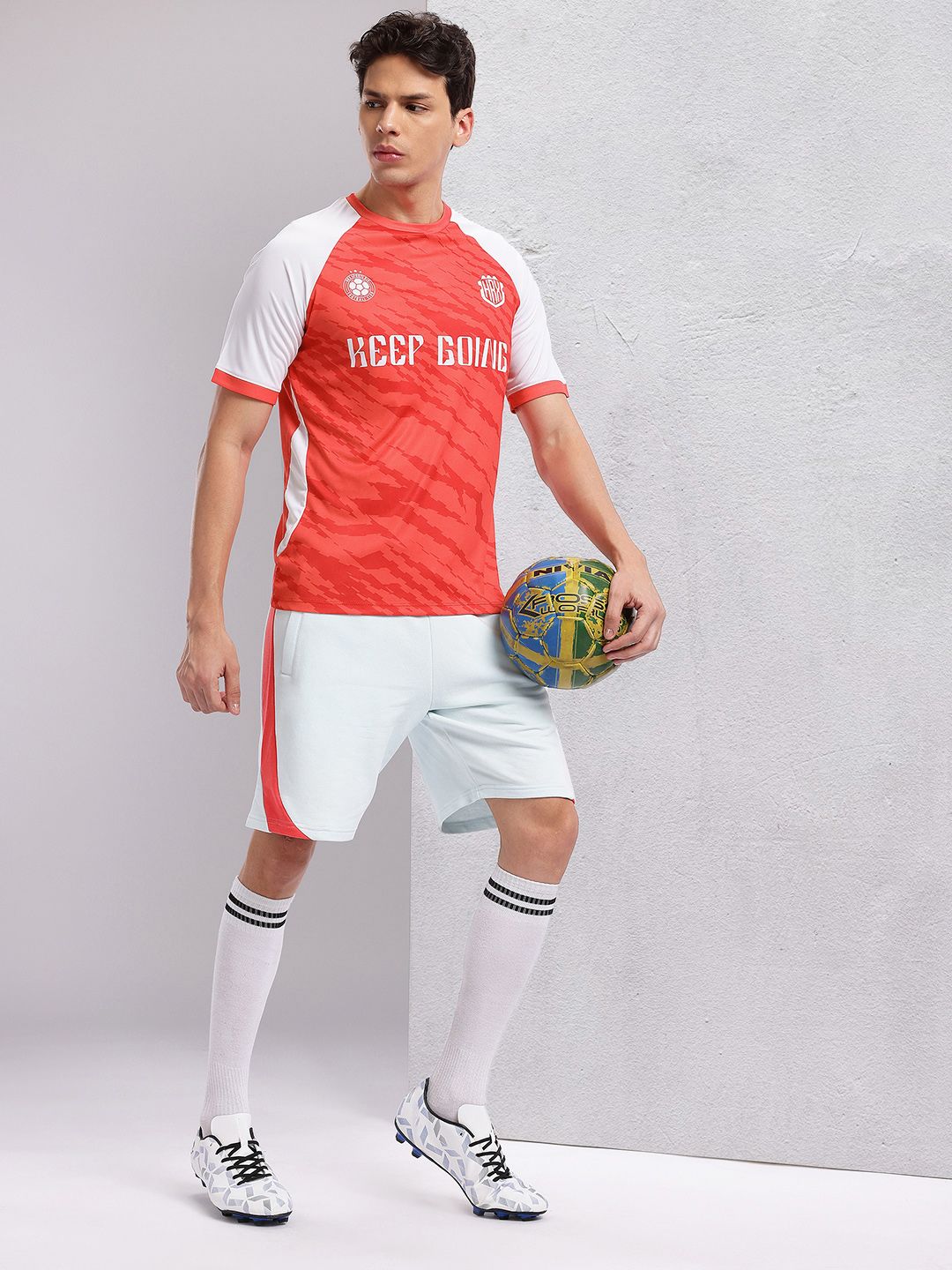 HRX by Hrithik Roshan Brand Logo Printed Football T-shirt