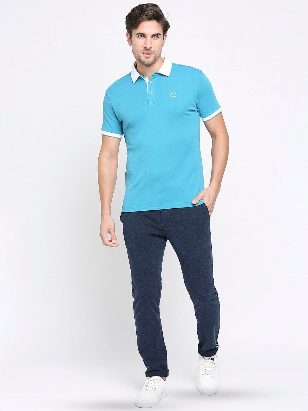 Being Human Colourblocked Polo Collar Regular Fit Cotton Regular T-shirt