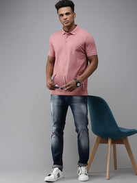 SPYKAR Minimal Graphic Printed Polo Collar Pure Cotton Slim Fit T-shirt