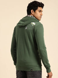 Being Human Printed Pure Cotton Hooded Sweatshirt