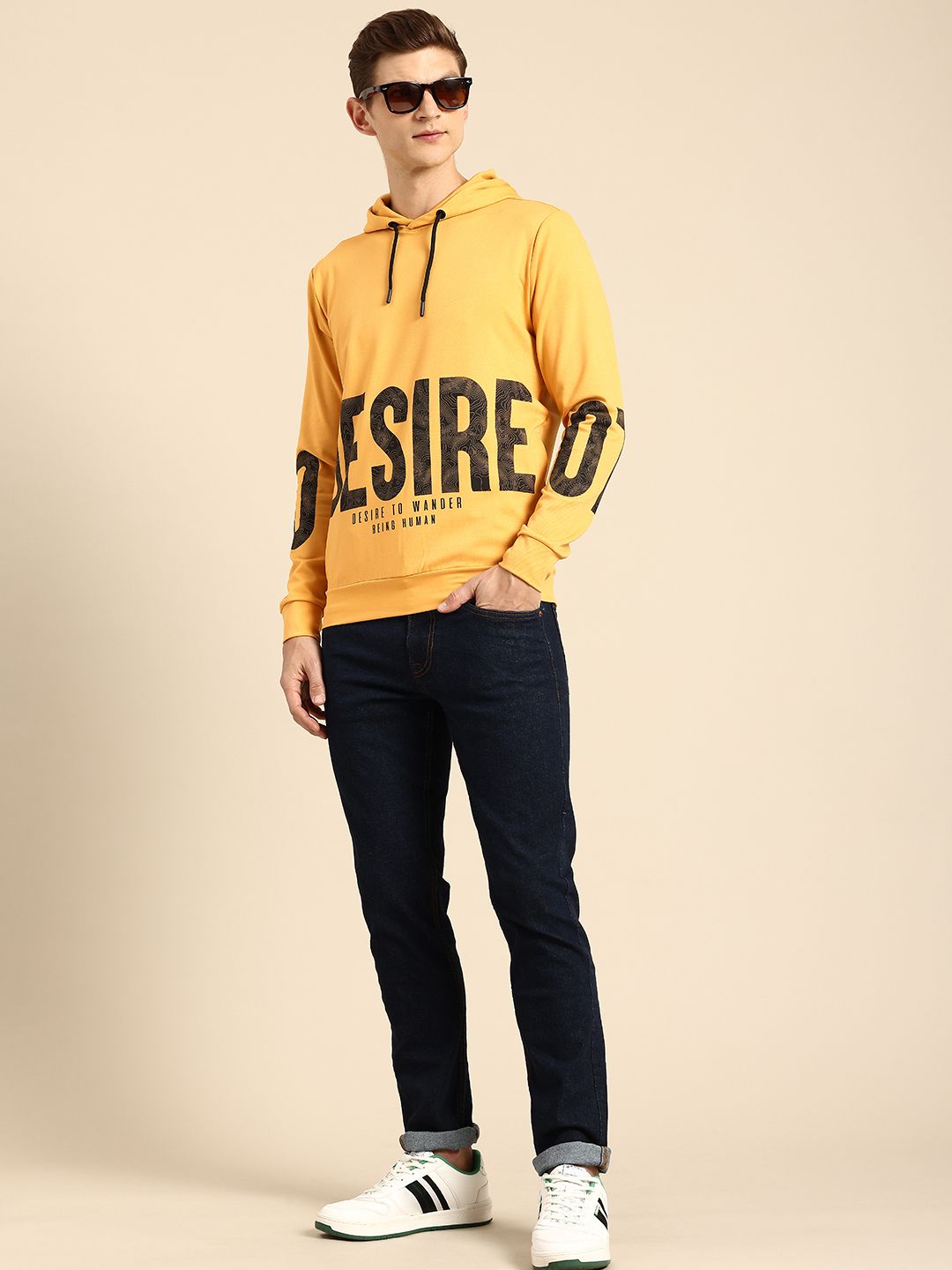 Being Human Typography Printed Hooded Sweatshirt