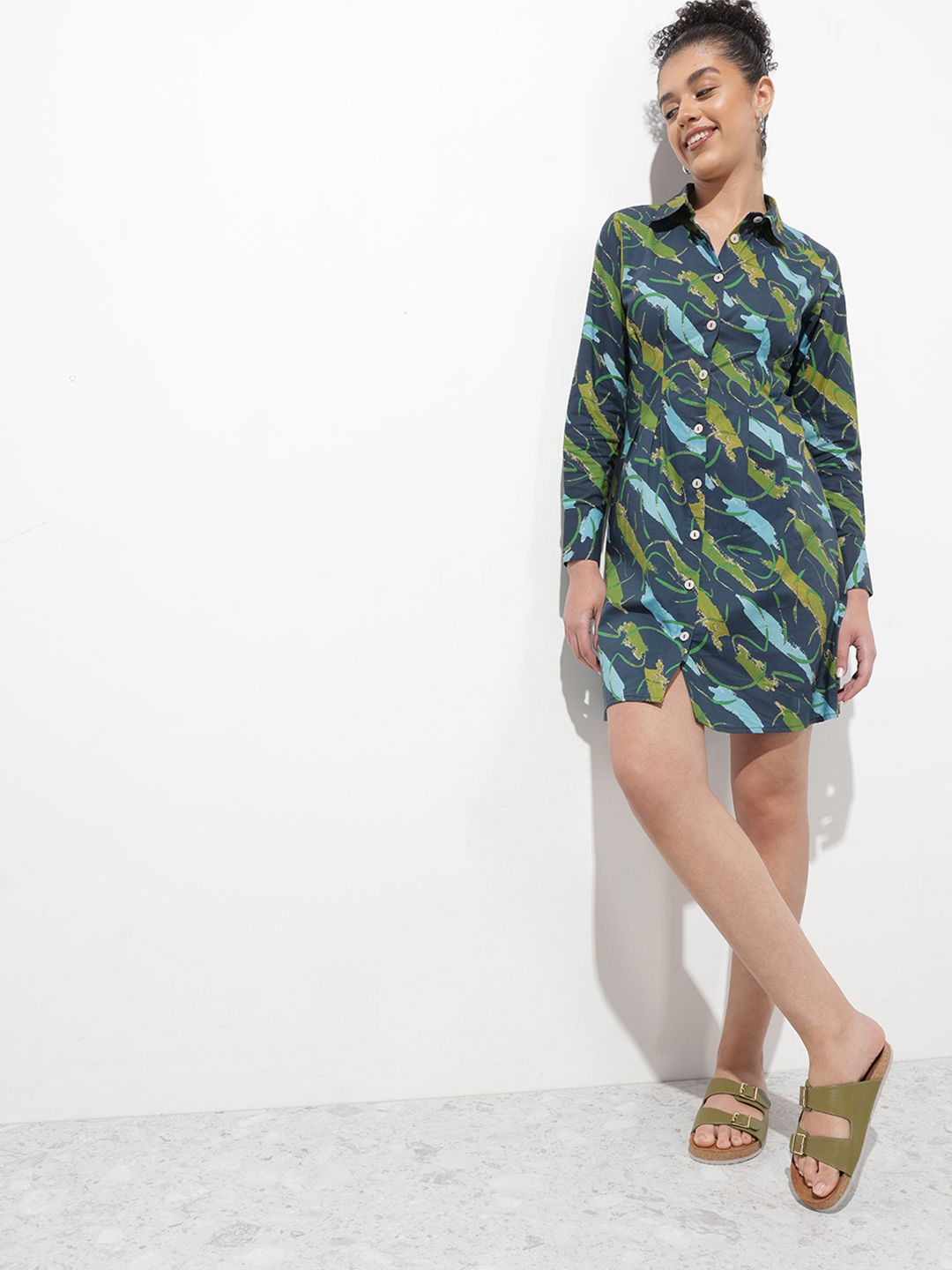 DressBerry Boxed & Bold Printed Shirt Dress