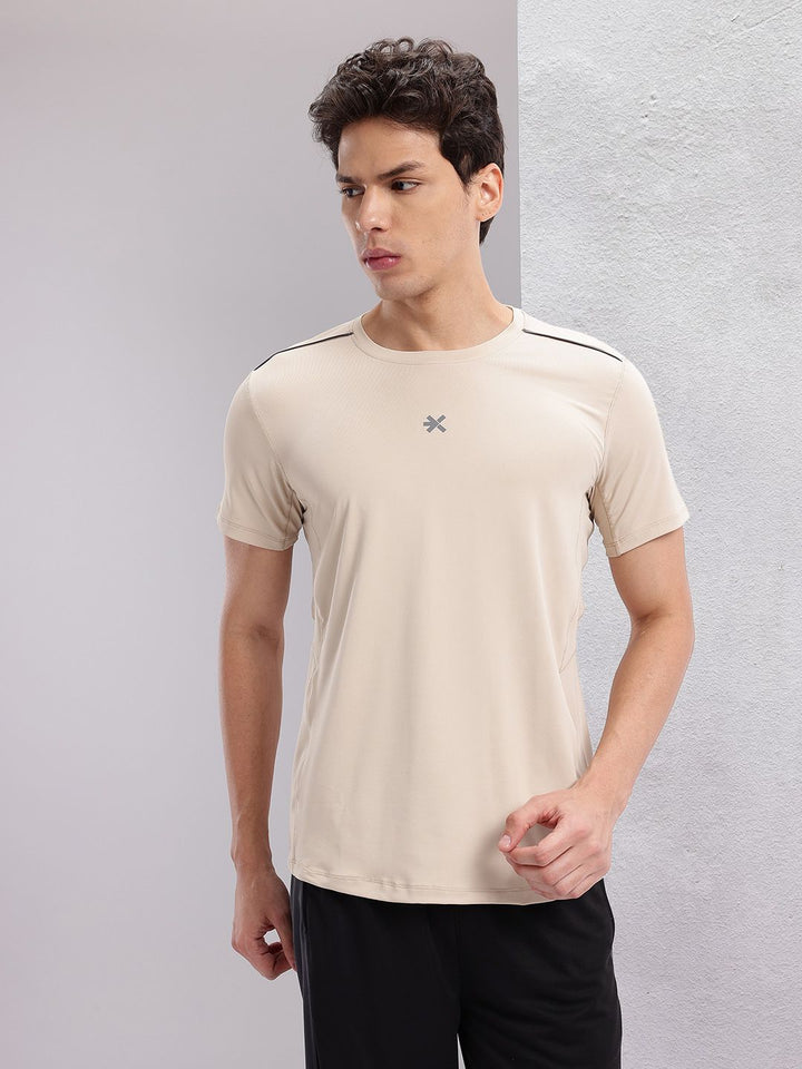 HRX by Hrithik Roshan Men Solid Round Neck Running T-shirt with Perforations