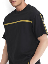 RARE RABBIT Men Striped Round Neck Cotton T-shirt