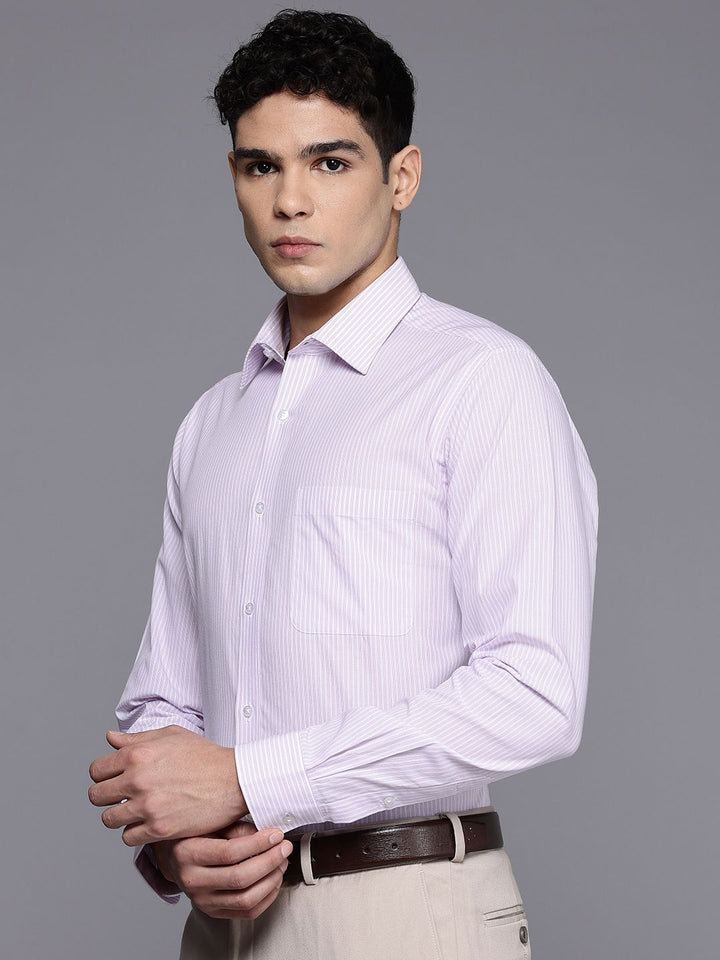 Raymond Pure Cotton Slim Fit Vertical Striped Formal Shirt