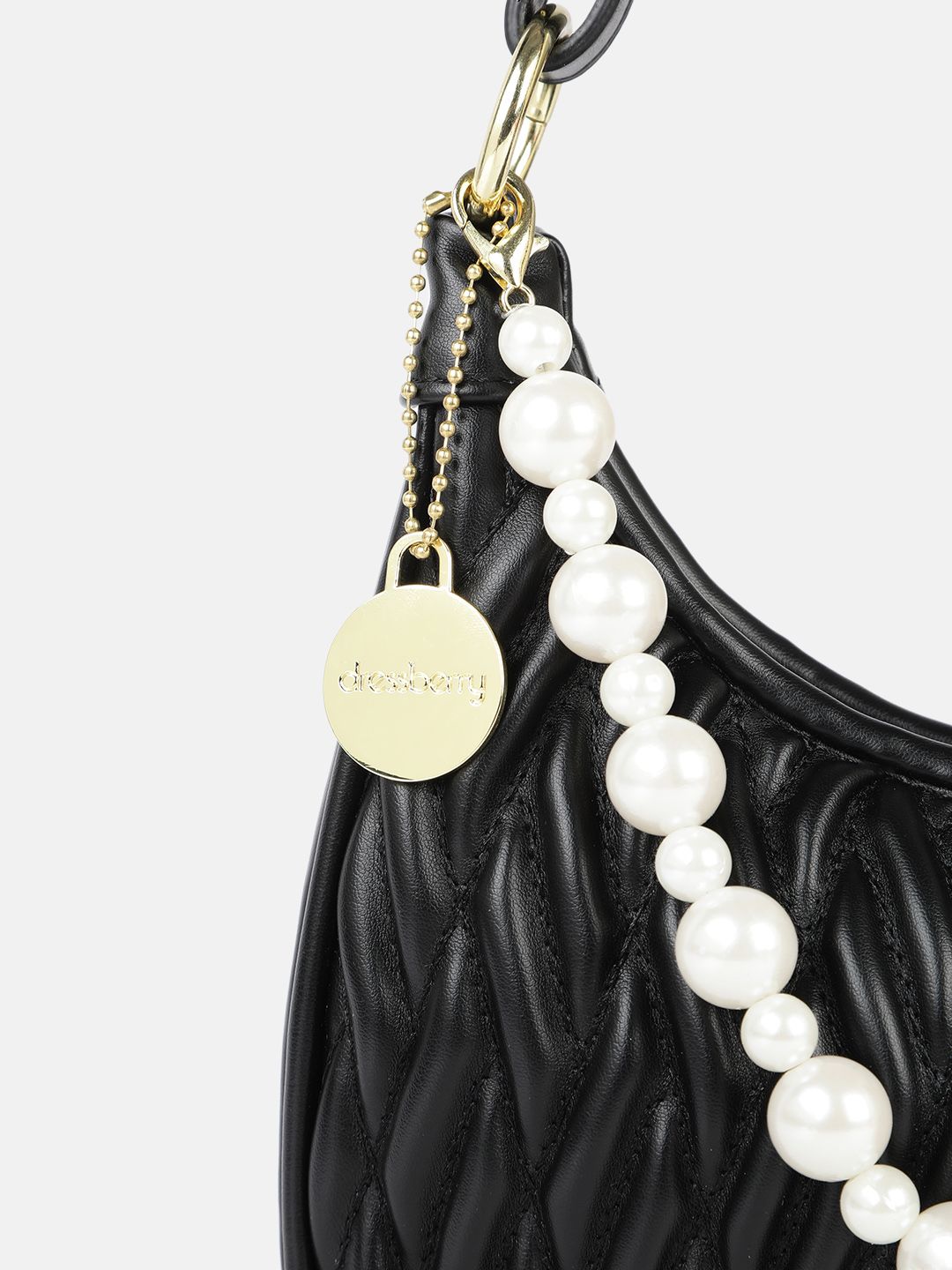 DressBerry Structured Quilted Hobo Bag