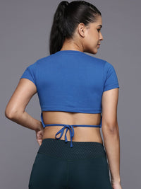 HRX by Hrithik Roshan Women Typography Printed Tie-Up Crop T-shirt