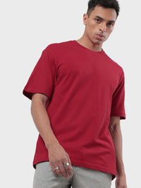 Bewakoof Men Red Oversized T-shirt