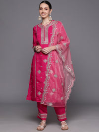Indo Era Ethnic Motifs Embroidered Panelled Gotta Patti Kurta with Trousers & With Dupatta