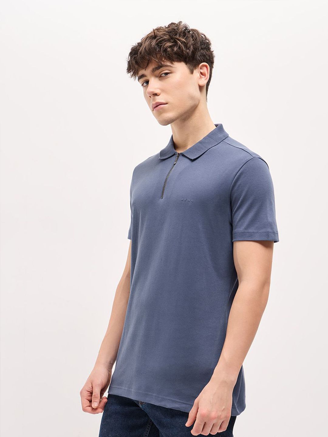 THE BEAR HOUSE Polo Collar Pure Cotton T-shirt