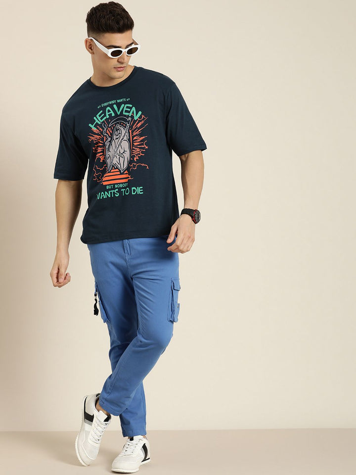 Difference of Opinion Men Graphic Printed Oversized Pure Cotton T-shirt