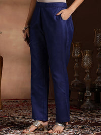 Libas Mandarin Collar Pleated Straight Kurta with Trousers & Dupatta