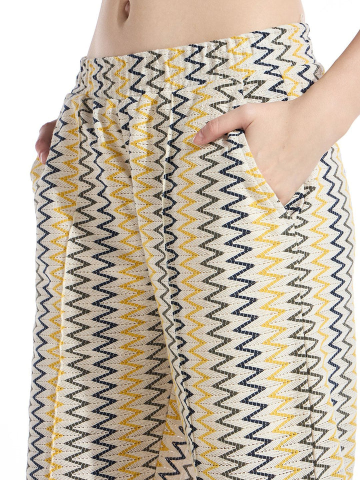 Bewakoof Women Printed Cotton Baggy Relaxed High-Rise Parallel Trousers