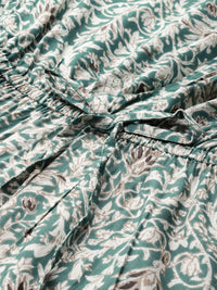 all about you Printed Cinched Waist A-Line Dress