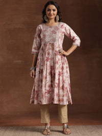 Libas Floral Printed Pleated Kurta