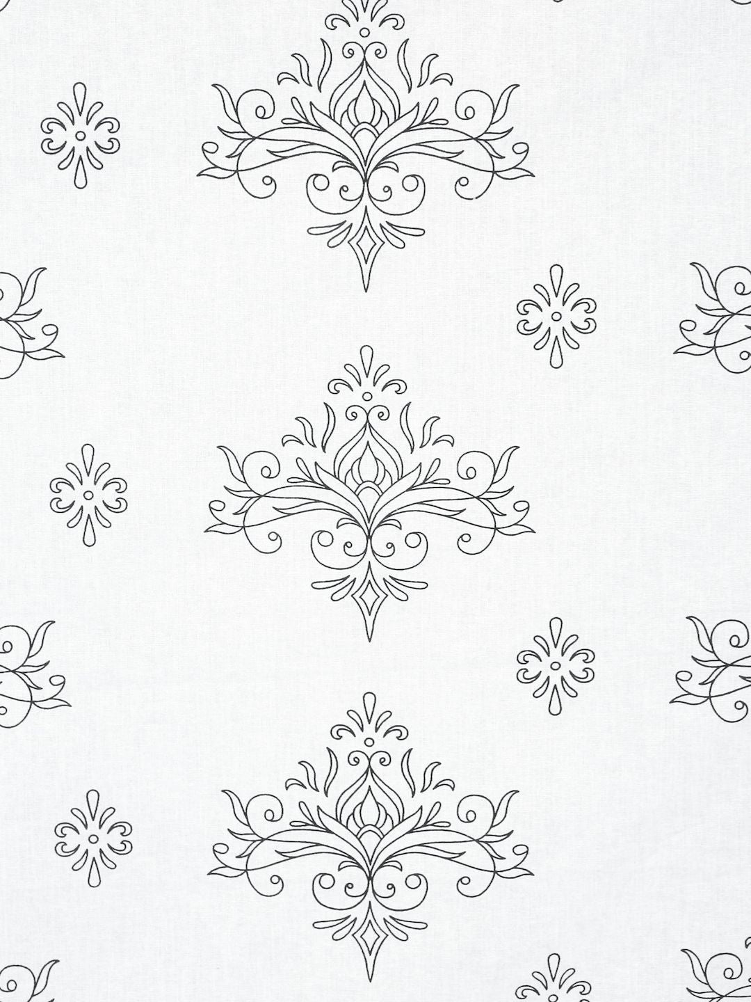 Myntra Elegant Homes White & Grey Floral 400 TC Cadar dengan 2 Sarung Bantal