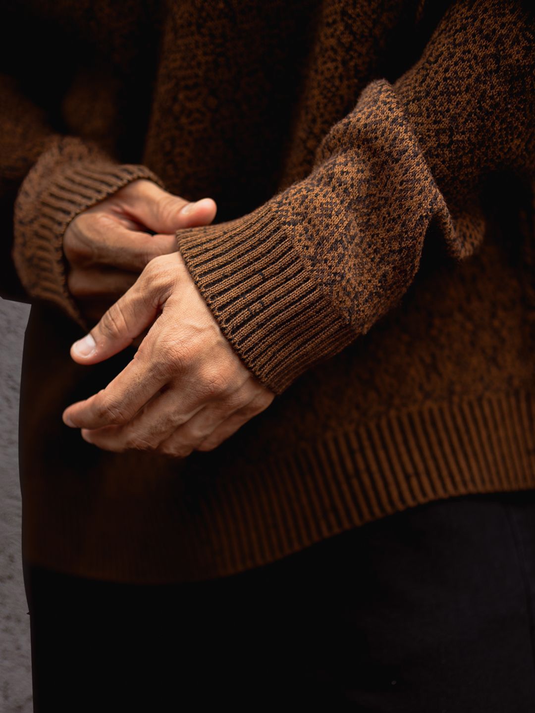 Powerlook Men Speckled Self-Design Acrylic Pullover Sweater