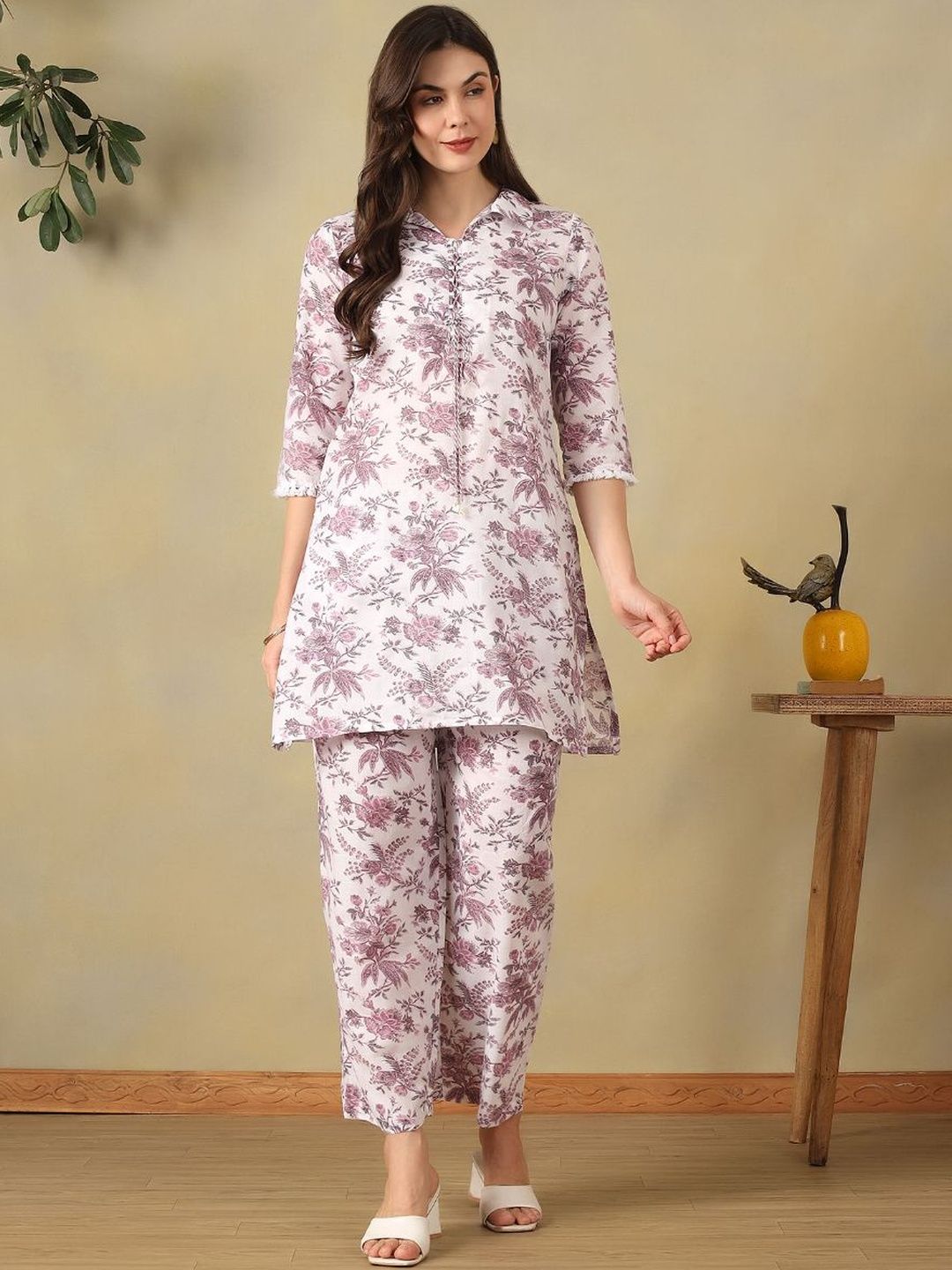 Mamicha Floral Cotton Printed Tunik dengan Seluar
