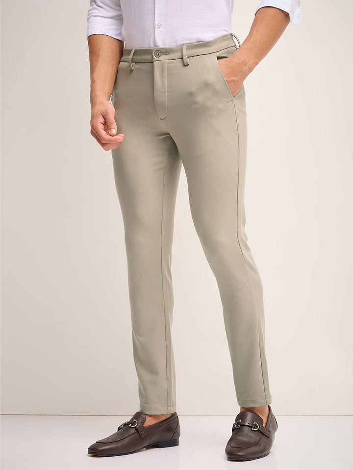 THE BEAR HOUSE Men Mid-Rise Slim Fit  Formal Trousers