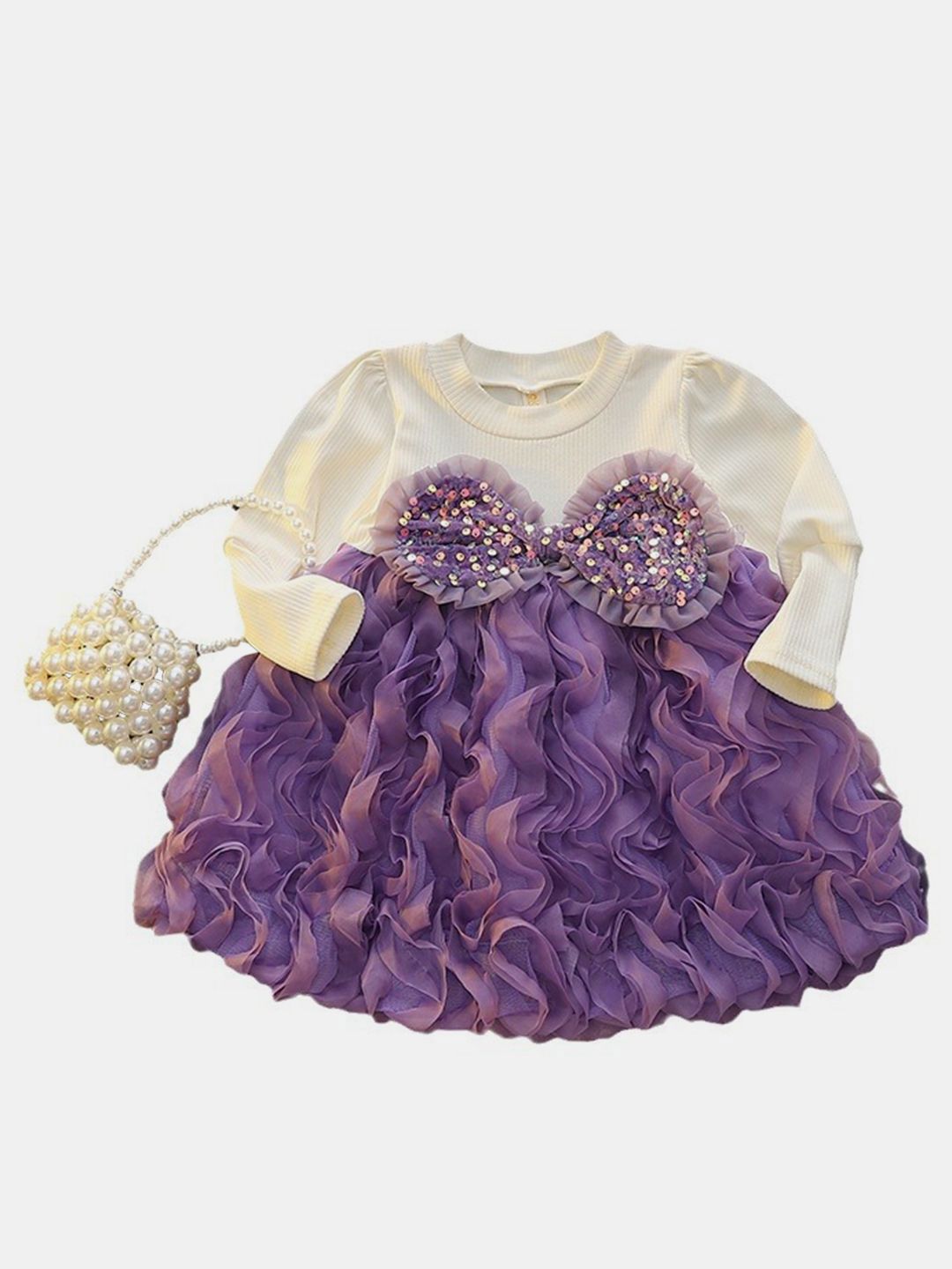 YK Girls Ruffled Fit & Flare Dress