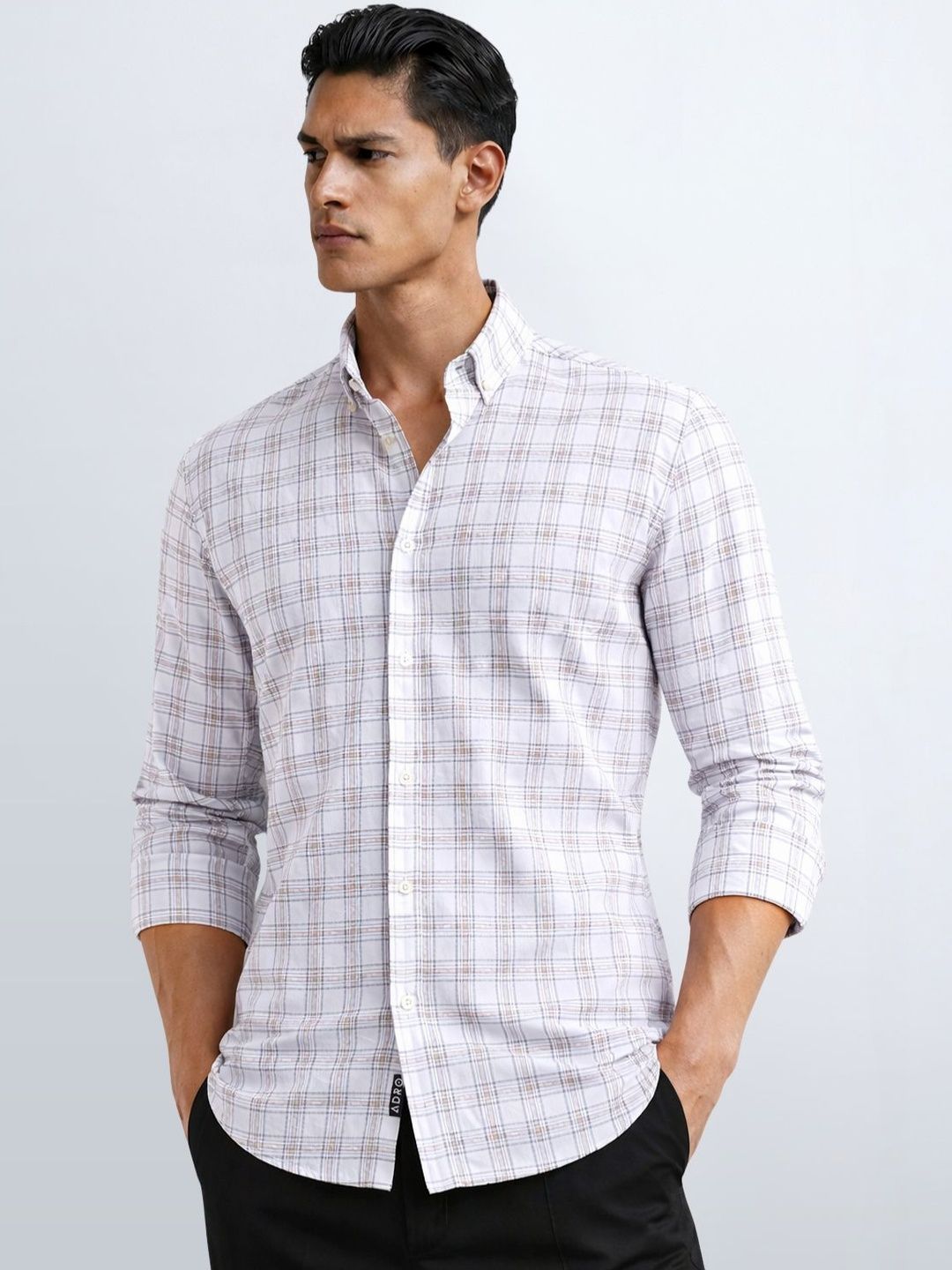 ADRO Men Standard Checked Casual Shirt