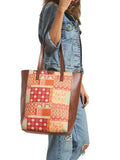 TEAL BY CHUMBAK Printed Oversized Shopper Handheld Bag with Tasselled