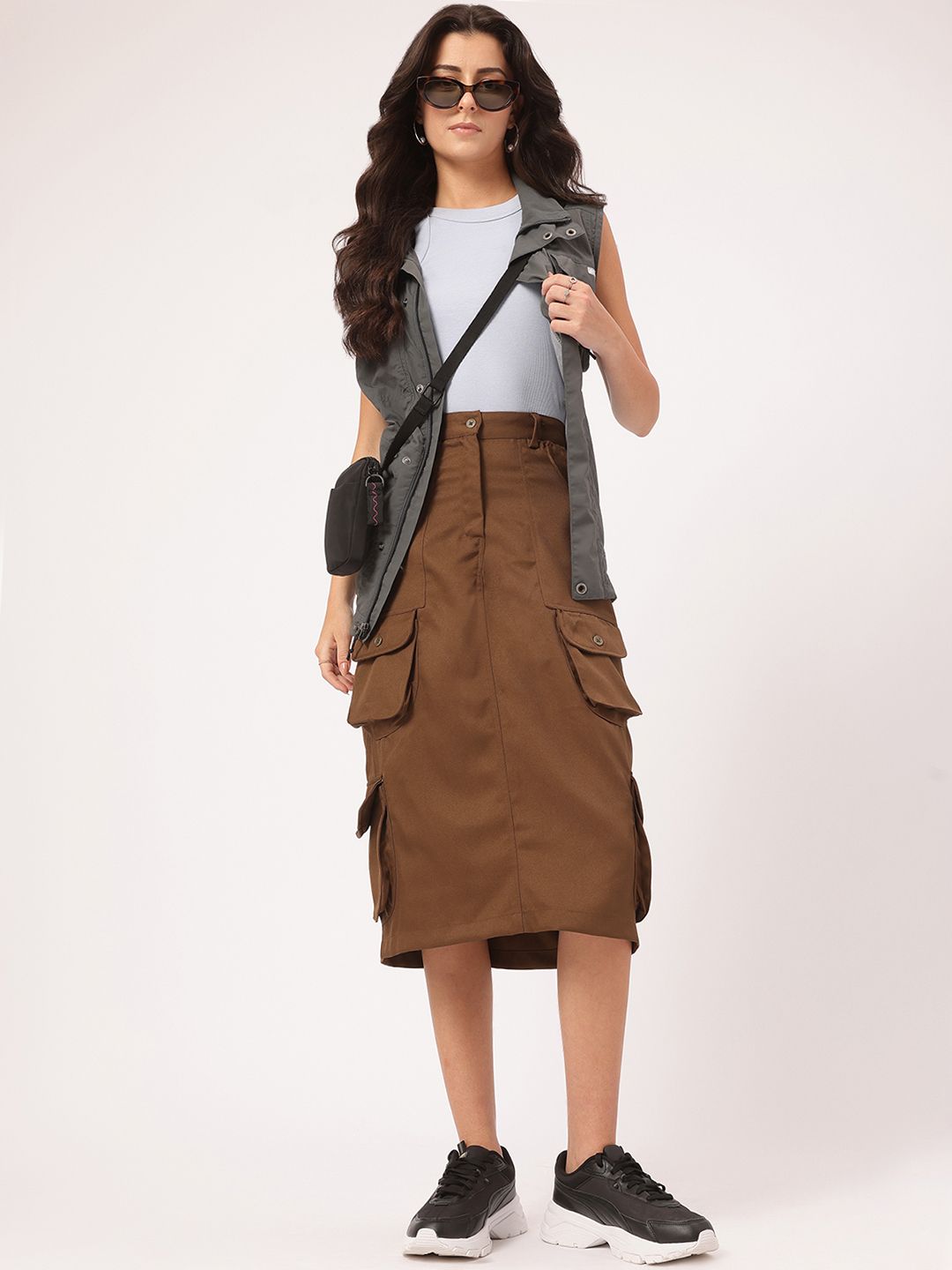 DressBerry Utility Chic Cargo Straight Skirt