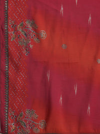 Libas Floral Printed Pleated Mirror Work Anarkali Kurta with Trousers & Dupatta