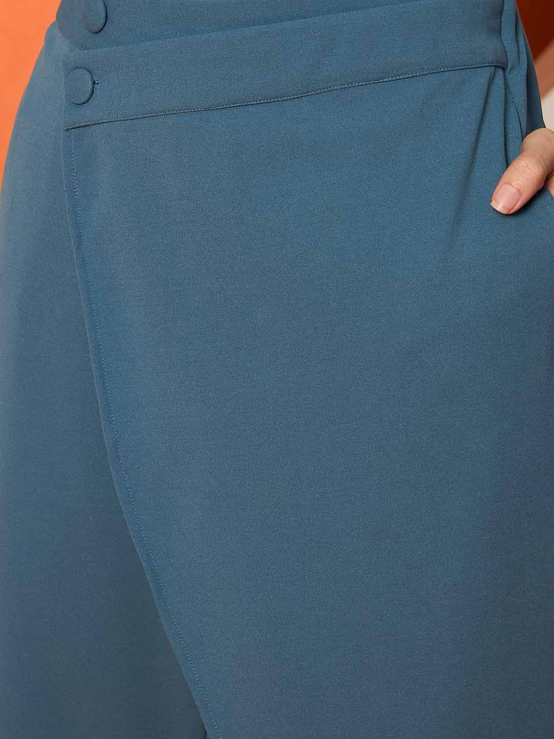 Antheaa Women Solid Smart Straight Fit stretchable Trousers