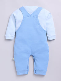 Moms Love Infants Boys Pure Cotton Applique Detail Dungaree With T-Shirt