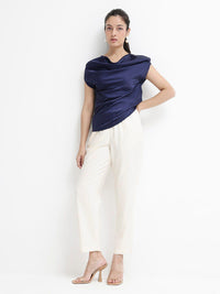 RAREISM Cowl Neck Extended Sleeves Gathered Top