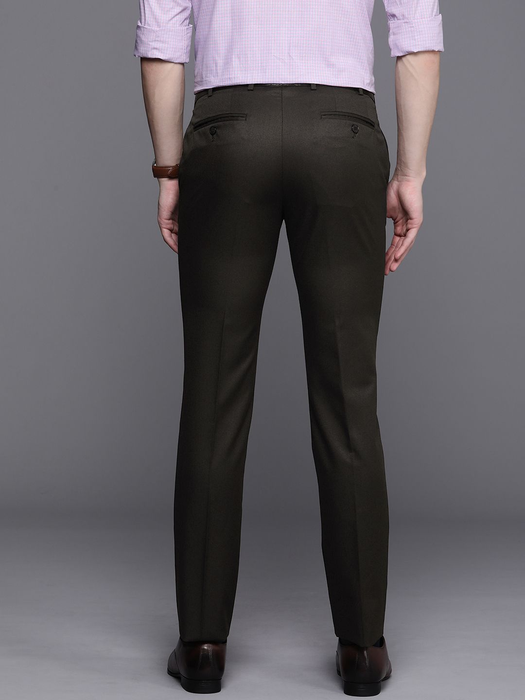 Raymond Men Checked Slim Fit Formal Trousers