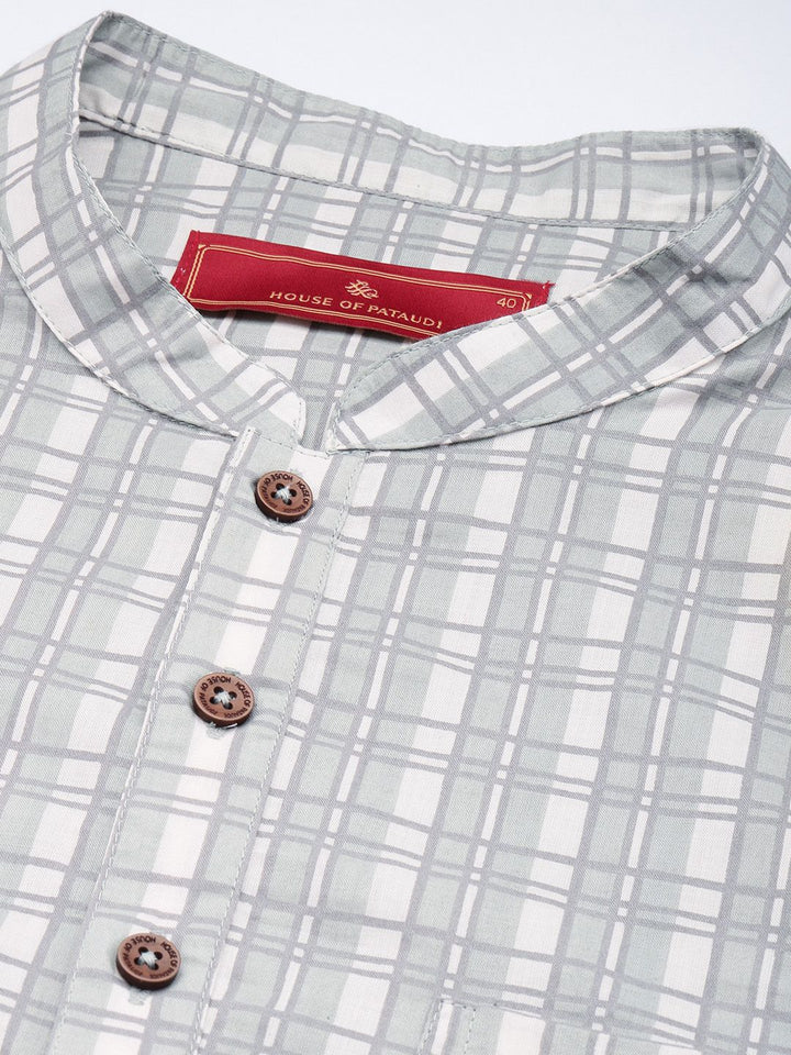 House of Pataudi  Jashn Pure Cotton Checked Kurta