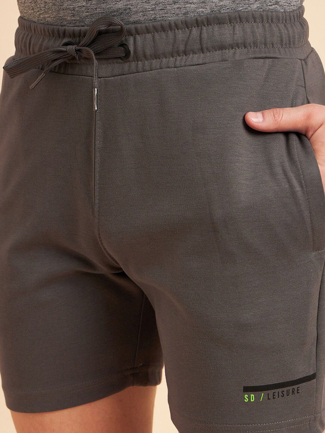 Sweet Dreams Men Grey Mid-Rise Cotton Shorts