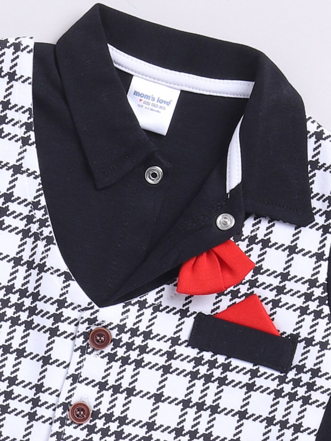 Moms Love Infant Boys Checked Pure Cotton Shirt with Joggers