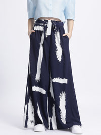 DressBerry Women Abstract Art Wide Leg Trousers