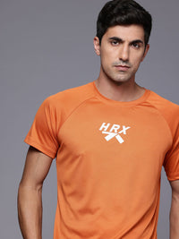 HRX by Hrithik Roshan Brand Logo Printed Raglan Sleeves Rapid-Dry Training T-shirt