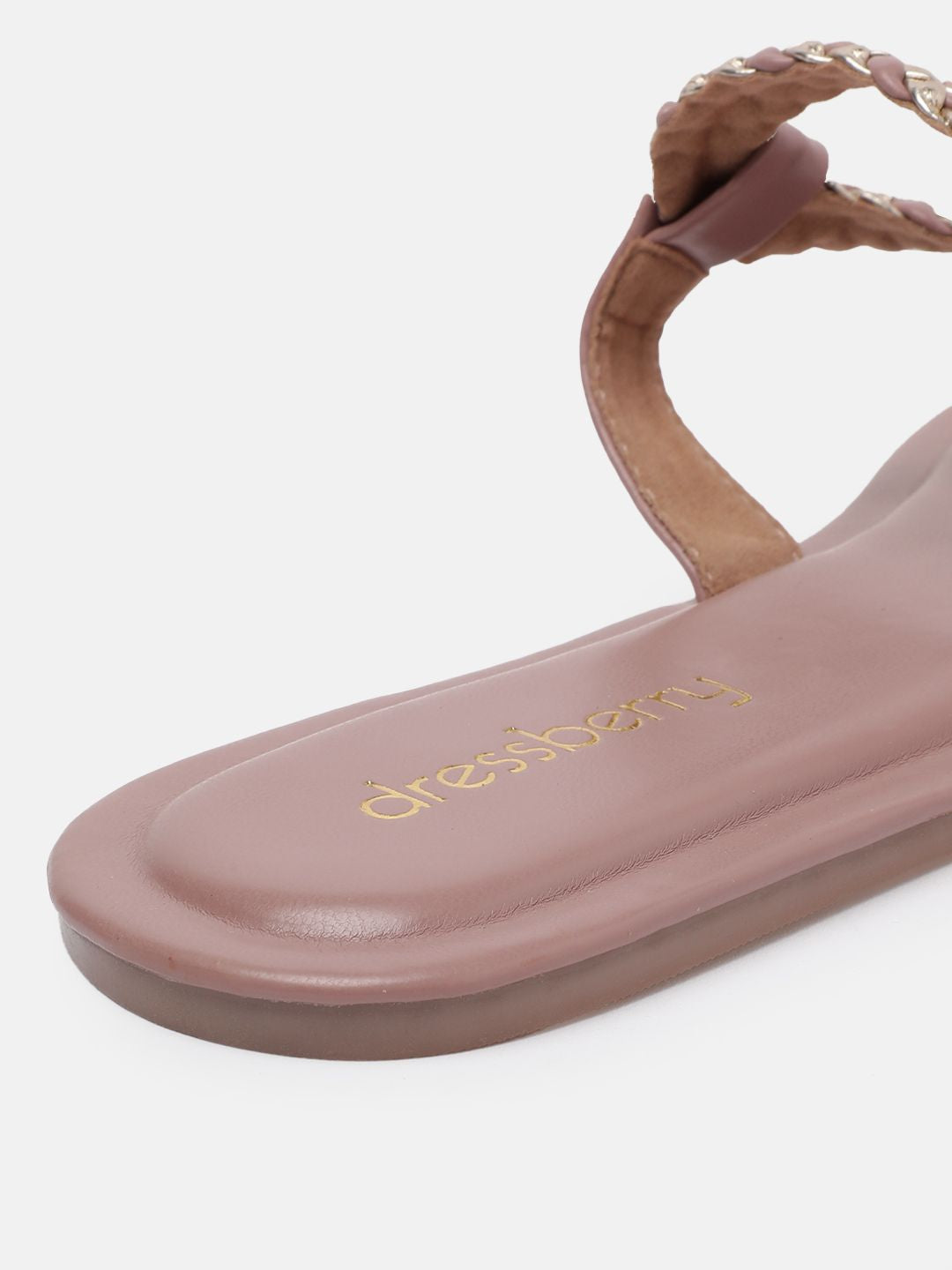 DressBerry Women Striped Open Toe Flats