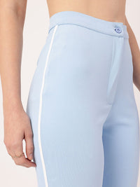 DressBerry Women Subculture Swag Ribbed High-Rise Sided Slits Trousers