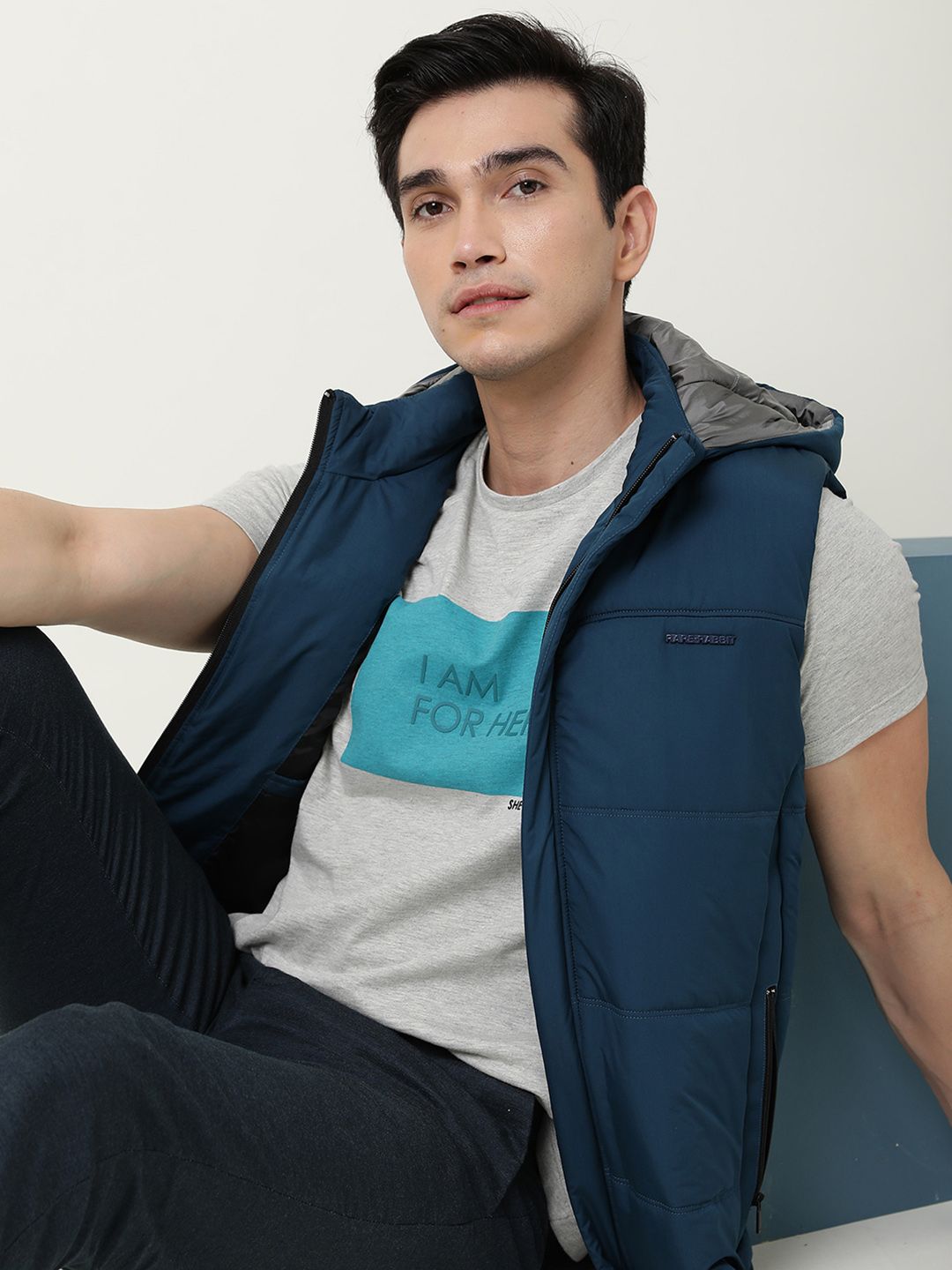 RARE RABBIT Men I Am Typography Printed Slim Fit T-Shirt